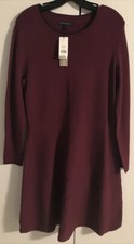 Banana Republic Womens Large Burgundy Knee-Length Long-Sleeved Dress NWT! M233