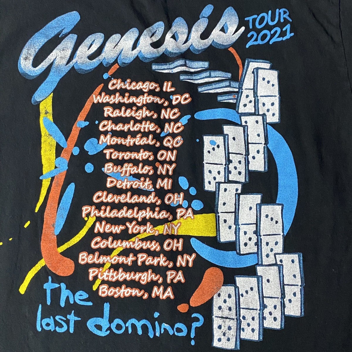 Genesis T Shirt The Last Domino? Tour Nouveau Officiel Homme Noir Size S