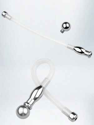 Silicone Male Tube Urethral Sounding Stretching Dilator Plug Tube Chastity Metal