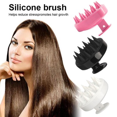1x Hair Scalp Silicone Massager Brush Massaging Shampoo-Brush Shower Cleaner NEW