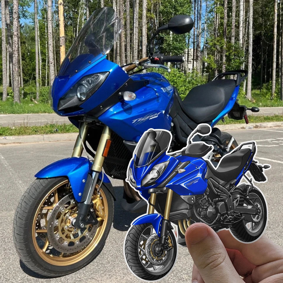 Triumph Tiger 1050 2007-2012 Stickers - Set of 3 Kiss-Cut Motorcycle Decals - Image 2 of 2