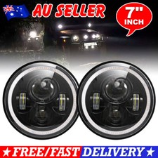 2PCS 7'' LED Headlights DRL Hi/Lo Beam DRL Light For GQ PATROL JK Jeep Wrangler