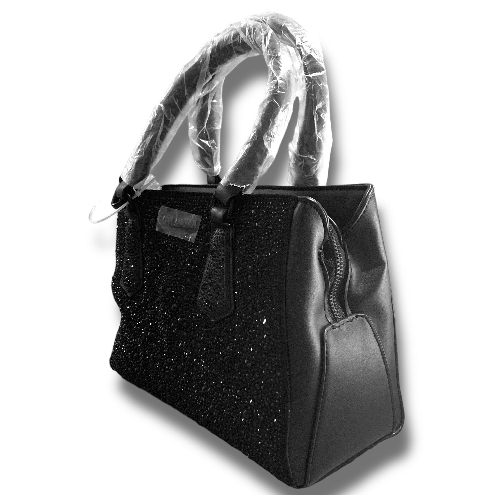 Steve Madden BMICKEY Rhinestone Purse Crossbody Bag Stone Black Rare