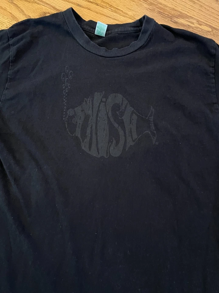 Camisa PHISH All Black Stealth Talla Mediana Algodón Orgánico Oficial Hecha en EE. UU. Foto 2 de 4