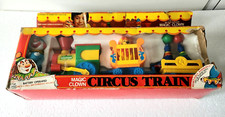 Vintage HONG KONG TOY MAGIC CLOWN CIRCUS TRAIN BATTERY OPERATED W/MOVABLE ANIMAL