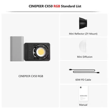 ZHIYUN CINEPEER CX50 RGB 50W Portable Handheld LED Video Light Photography Light