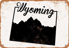 METAL SIGN - Wyoming State -- Vintage Look