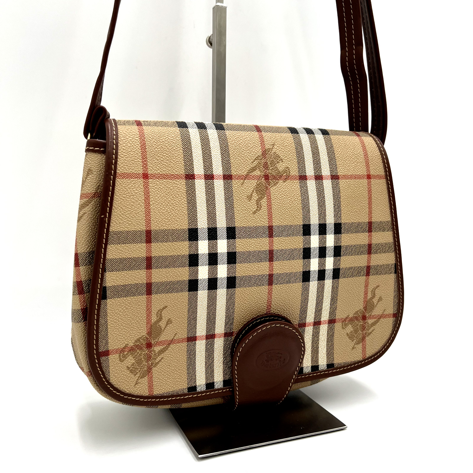 Vintage BURBERRY Crossbody Bag Shoulder Bag Haymarket Nova Check Made in England image 2