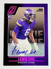 2022 Panini Zenith Lewis Cine RC Pink No Huddle Auto Rookie #185 Philadelphia