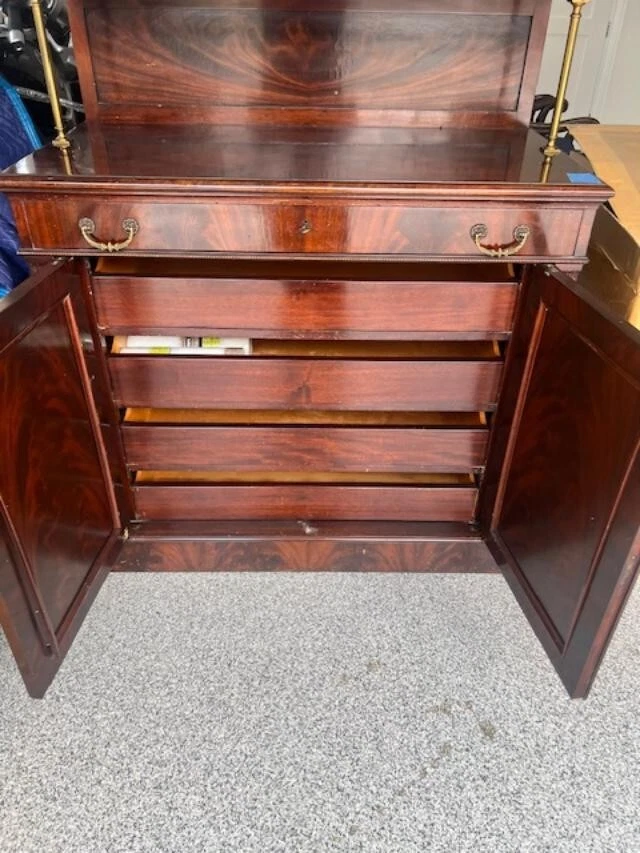 Antique American Mahogany Server Buffet with Brass Work - Image 3 of 4