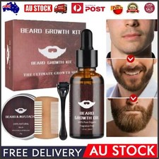 Beard Growth Kit - Beard Growth Serum & Derma Roller Mustache Hair Growth Boosts