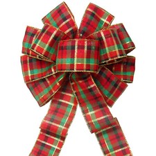 Wired Holiday Plaid Christmas Wreath Bows - Christmas Bows for Decorations