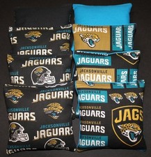 CORNHOLE BEANBAGS made w JACKSONVILLE JAGUARS Fabric 8 ACA Reg Bags