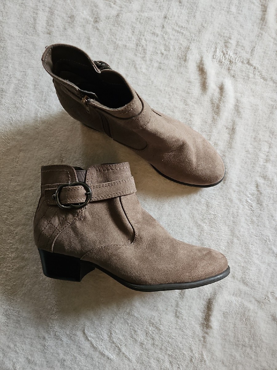 Unisa Women’s Ankle Boot Size Taupe Side Zip Buckle GWSB3