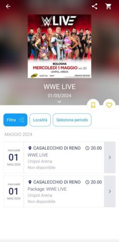 Biglietti PLATEA WWE Live - Unipol Arena, Bologna - 01/05/2024 (SOLD OUT) - Foto 1 di 3