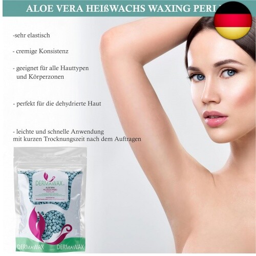 Dermawax 1 kg Aloe Vera Wachs Heisswachs Waxing Perlen Wachsperlen Wax - Bild 2 von 8