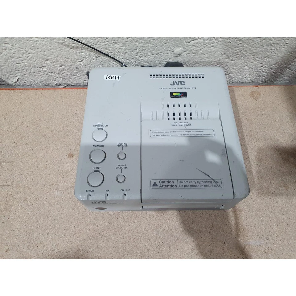 JVC GV-PT2 Video MultiMedia Printer Grey Digital 63-Watt Compact with Power Cord - Image 2 of 4