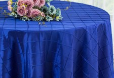 Wedding Linens Inc. 108" Pintuck Taffeta Round Table Overlay / Tablecloth