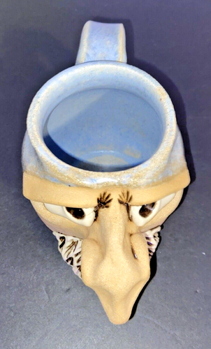 Funny Ugly Face 3D Art Pottery Coffee Tea Mug Cup Handmade Stoneware Signed - Picture 7 of 10