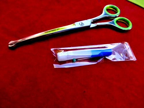 SAFTY TIP_ Pet 6.5" DOWNWARD CURVED Scissors dog/cat grooming / BALL ROUND - Picture 13 of 17