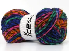 Armonia Lana Bulky Yarn 80013 Purple Teal Pink Ice Yarn Wool Acrylic 100gr 109yd