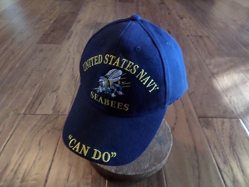 Sombrero de béisbol bordado de la Marina de los Estados Unidos Seabees Lata Hacer Gorra con Licencia Marina de los Estados Unidos - Imagen 11 de 11