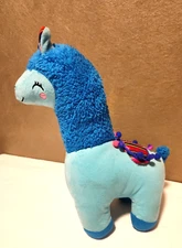 Handmade Peruvian Llama 12" Plush Colorful Stuffed Animal - 2 tone Blue