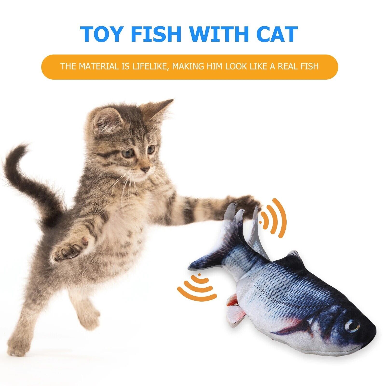 Floppy Moving Fish Toy For Cat Realistic Interactive Dancing Wiggle
