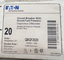 Cutler Hammer qbgf2020 20 amp 2 pole bolt on gfi circuit Breaker