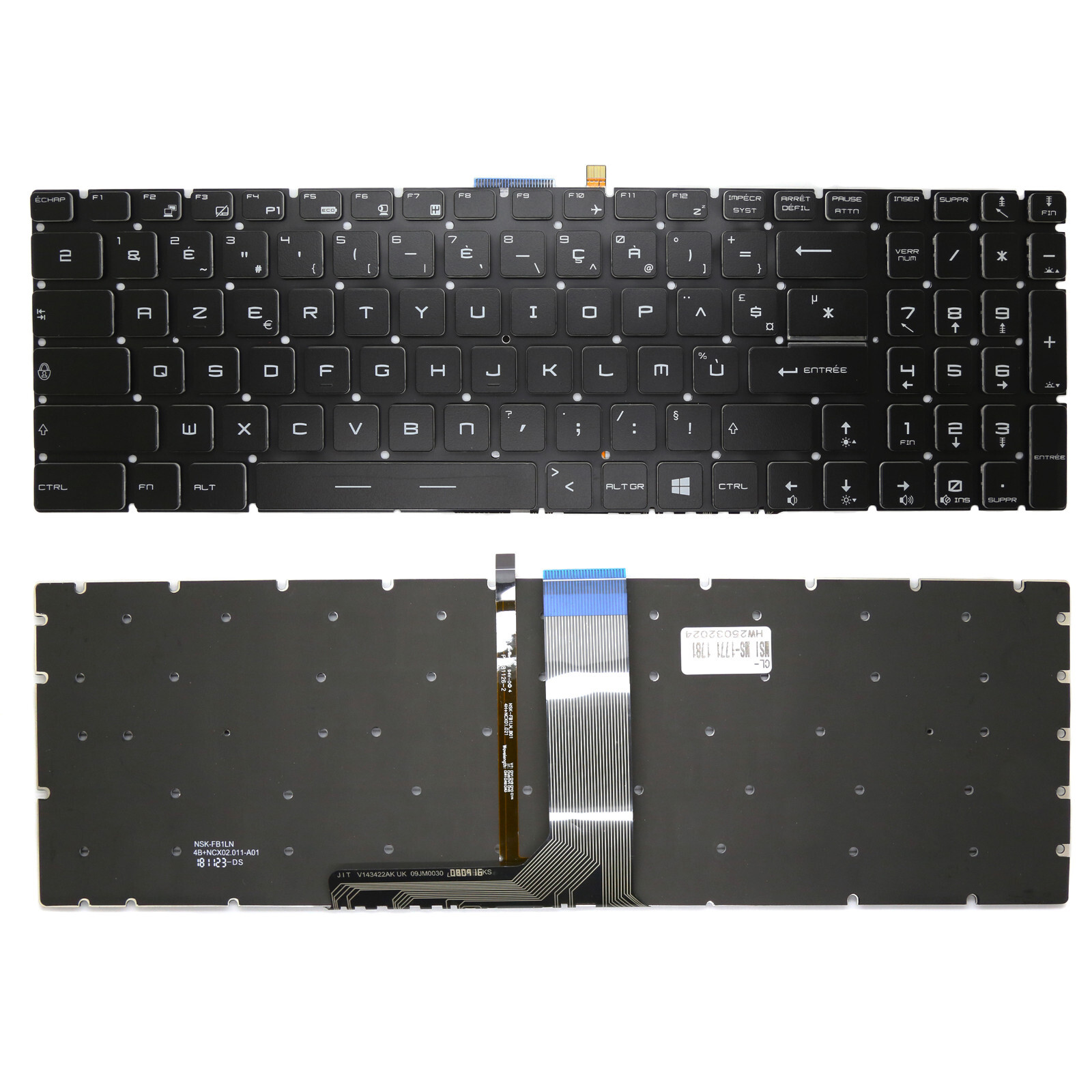Clavier AZERTY Français pour MSI GP62 GP72 GP65 Rétroéclairé - 2