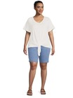 Just My Size Powder Wash Indigo 4 Pocket Pull On Bermuda Shorts Size 2X (18W-20W — photo 4