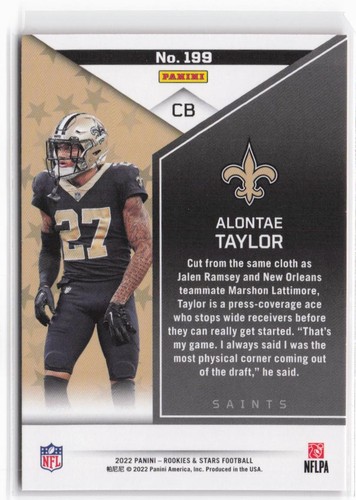 2022 Panini Rookies & Stars Alontae Taylor RC #199 Red - Picture 2 of 2