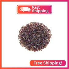 uxcell Glass Seed Beads,1.5mm 15/0 Loose Mini Beads Coffee AB 1600Pcs