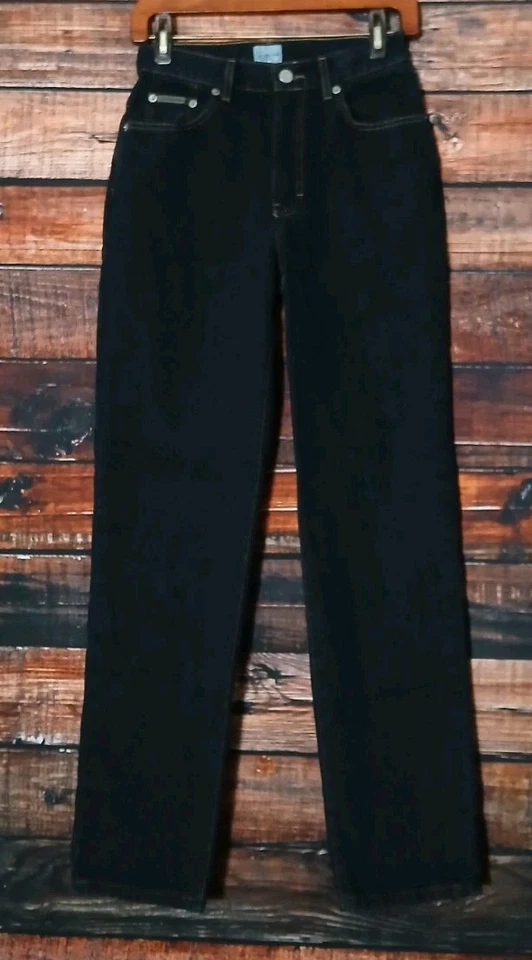 Calvin Klein Vintage 90s Jeans Size 4 Easy Fit High Rise Relaxed Mom Black Denim - Image 3 of 4