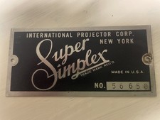 SUPER SIMPLEX NUMBERED   Vintage Advertising INTERNATIONAL PROJECTOR CORP. RARE