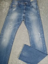 DIESEL Kid's Boy's Krooley Jeans Size 12Y Straight 28x31 Distressed Blue Denim