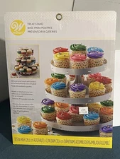 Unopened Wilton Silver Cardboard Treat Stand 3 Tier