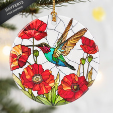 Christmas Ornaments, Dodosky 2.8in Ceramic Hummingbird Flower