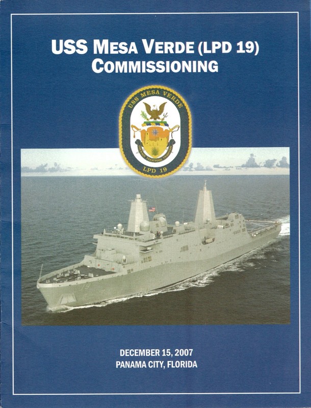 USS Mesa Verde LPD 19 Commissioning Ceremony Program 2007