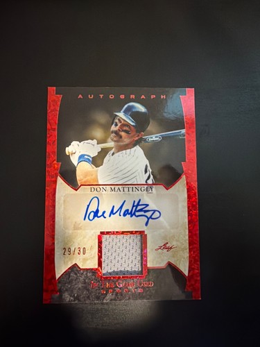2022 Leaf In The Game Used Patch Auto Don Mattingly /30 #GUA-DM2