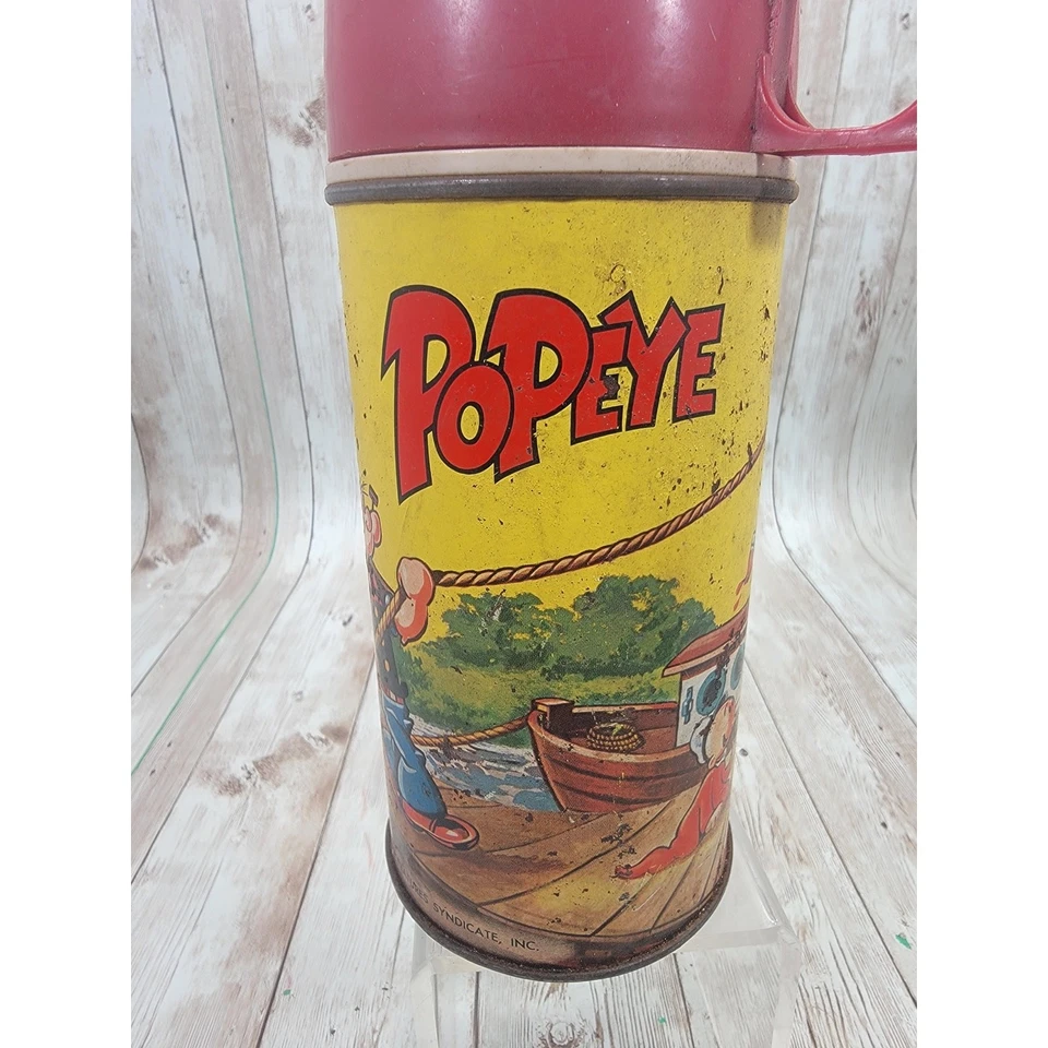 Termo Popeye King-Seely 1964 vintage dibujos animados de aceite de oliva Foto 3 de 4
