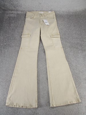 Mango Jeans Girls Large Beige Denim Flare NEW *Stains