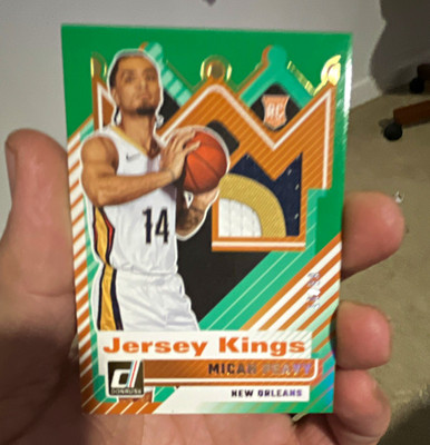 Panini 2025-26 Donruss Micah Peavy Pelicans Jersey Kings JK-28 Green /99 RC MEM