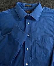 VTG 80s Arrow Co Shirt Sz XL 17.5 32/33 Blue Lightweight Union Tag L/S Made USA