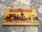 Monopoly Board Game 1957 Parker Brothers Vintage Set Train Graphics Box