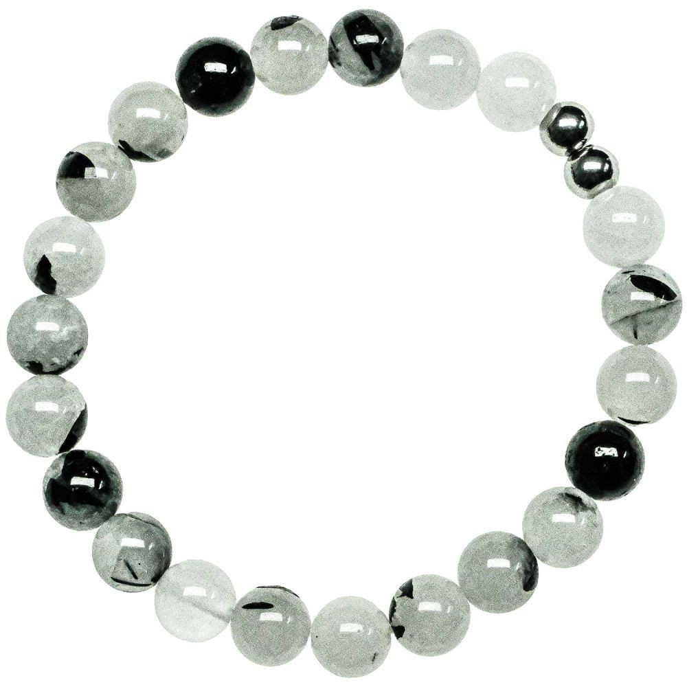 Bracelet quartz tourmaline 8 mm contre les énergies négatives