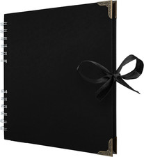 Scrapbook Album 60 Pages 8 x 8 inch Black Thick 250gsm Kraft Paper, Corner ...