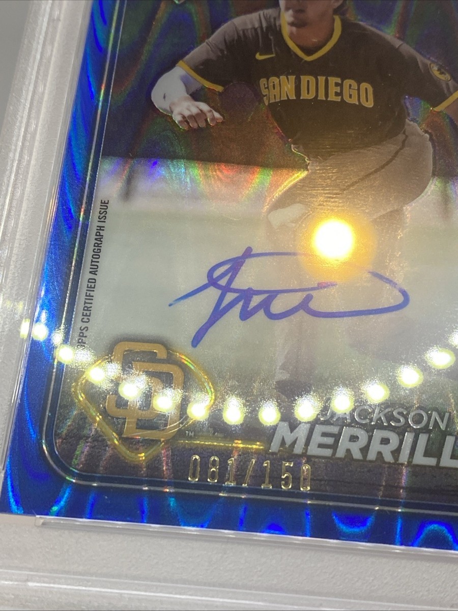 2024 Topps Chrome Jackson Merrill Rookie Auto Blue Ray Wave