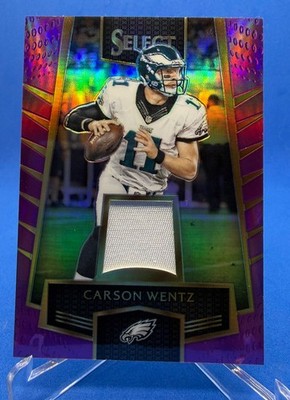 2016 Panini Select Carson Wentz RC Swatches Purple #02/60 Really Nice