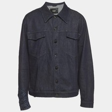 Fendi Navy Blue Denim Button Front Jacket 4XL